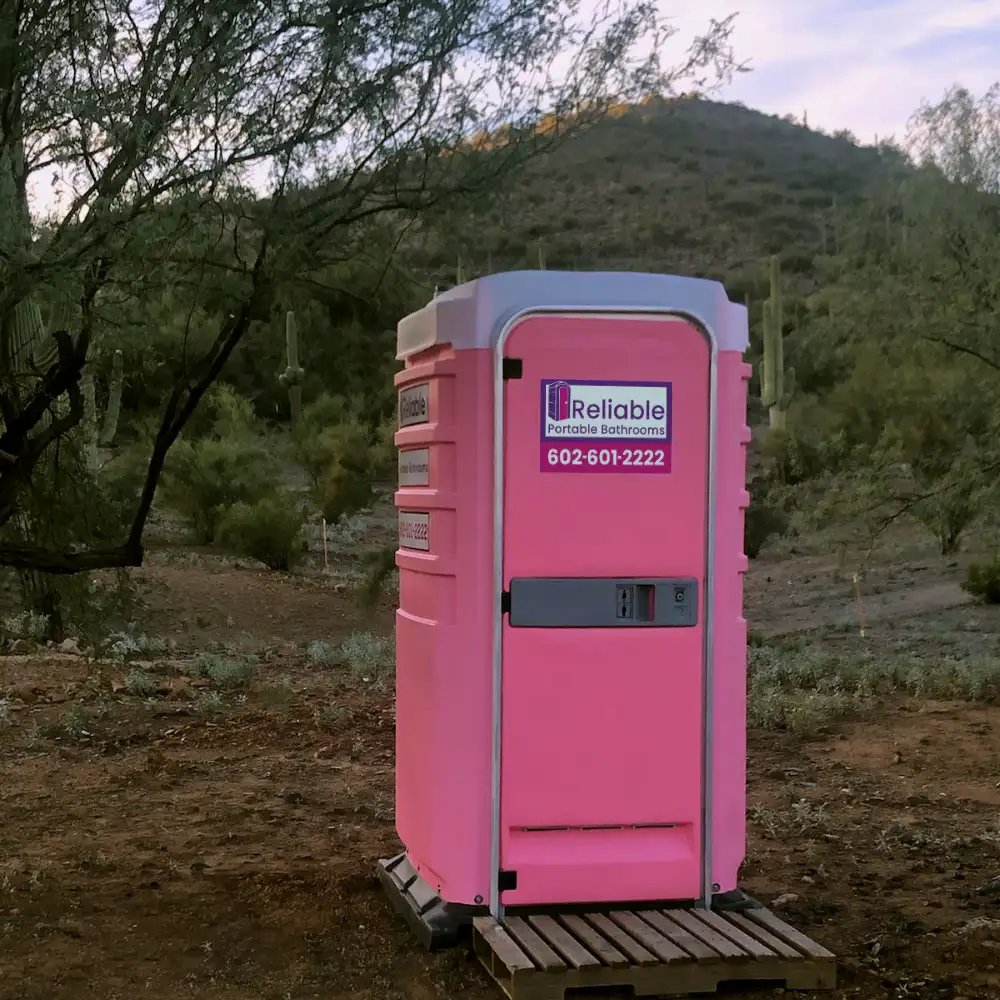 Portable restroom at an outdoor event